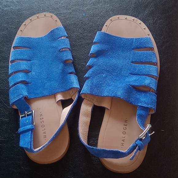 Halogen, blue suede sandals, size 5 M, Sale! 2 for $20.00! - Picture 2 of 8
